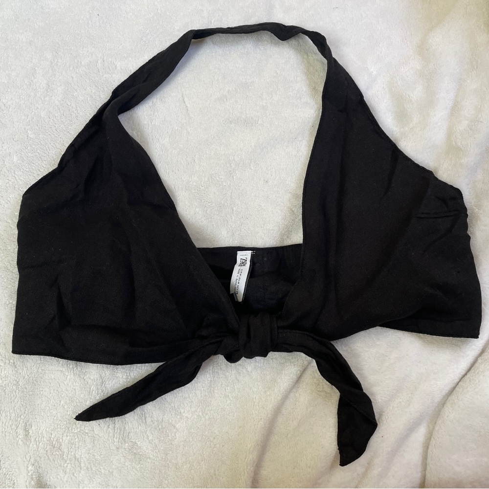ZARA NWT linen halter top